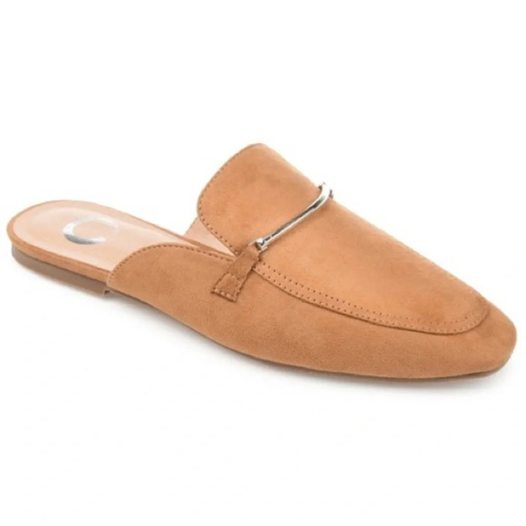 Journee Collection Shoes - JOURNEE COLLECTION Ameena Tan Slip On Square Toe Mules Flats Size 9 NEW